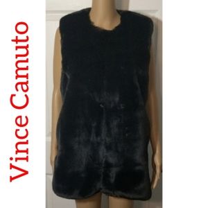 Vince Camuto Soft Black Fur Vest NWT One Size